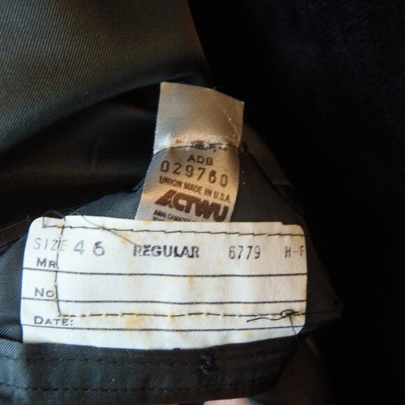 Vintage Bacharach Wool Tweed Men's 46R Sorts Coat Costumer Union Label Collectib - Picture 5 of 16